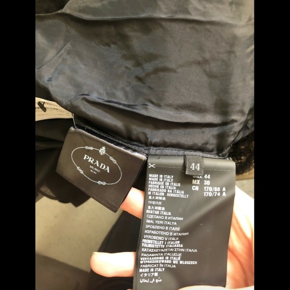 NEW! $2,340 Prada‎ Milano [SZ 44 ] Black Lace Dress P32Z6 S161 1JYB - Picture 12 of 12
